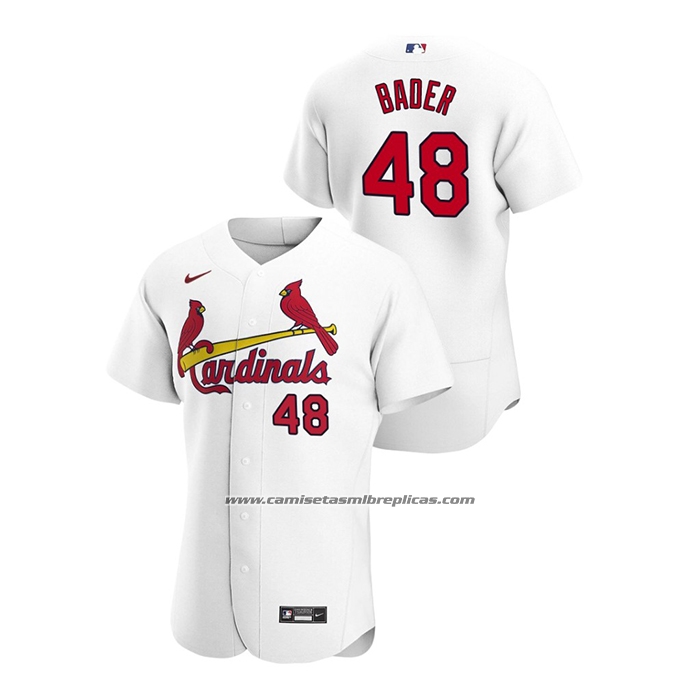 Camiseta Beisbol Hombre St. Louis Cardinals Harrison Bader Autentico 2020 Primera Blanco